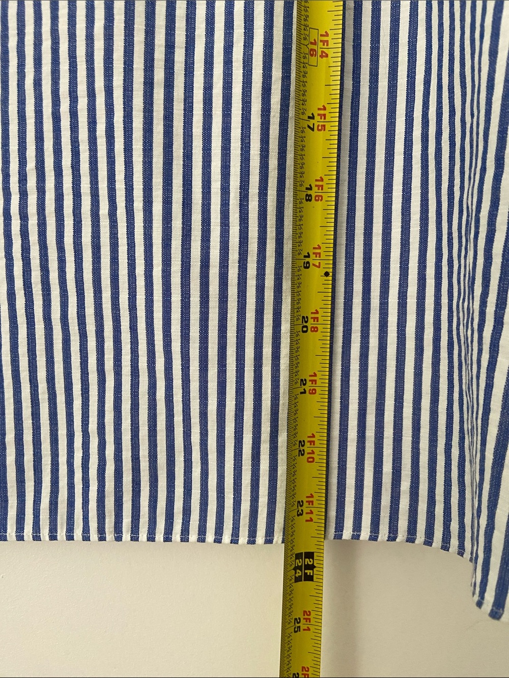 NWOT Tanya Taylor Striped Blue & White Embroidered Sleeve Top - Picture 7 of 11